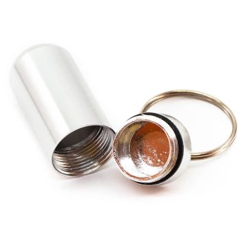 Silver practical cash stash keyring