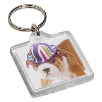 U1 square keyrings printed on both sides in up to colour.
