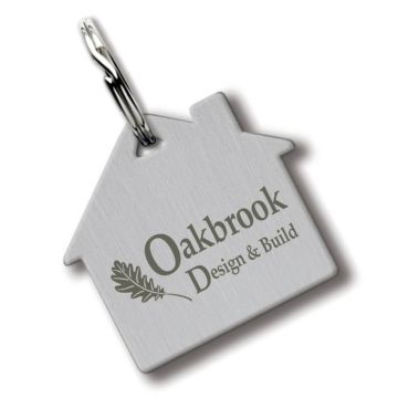 UK Made Stainless Steel House Shaped Keyrings