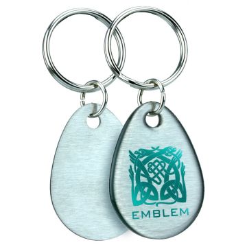 Dome printed stainless steel keyrings made in the uk