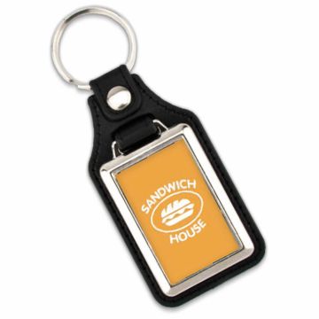 Rectangular keyrings with full colour print on the front.