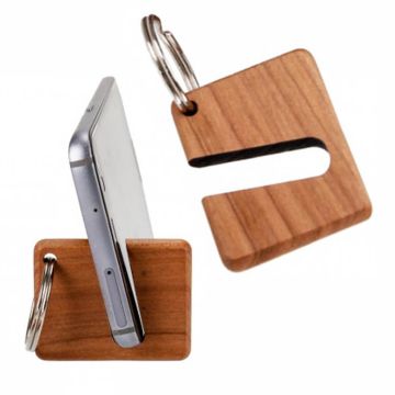 Wood phone holder keyring
