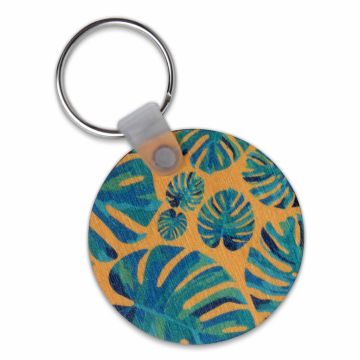 Botanic inspired wood keyring
