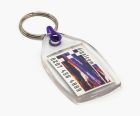 Cheap plastic keyrings printed in full colour on both sides with your logos or designs.