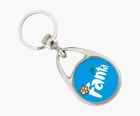 Round printed keyrings with full colour print on both sides.