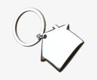 Metal house-shaped keyring, unbranded with split-ring attachment.