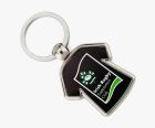Metal shirt shaped keyrings printed win full colour - designs on one or two sides.
