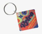 Square foam keyring with full-colour brand printing.