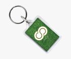 Printed rectangular keyrings, a cheap but highly effective promotional item.