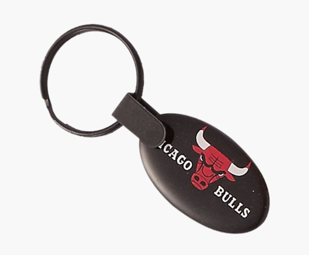 Oval shaped flexible keyring- personalizable on both sides