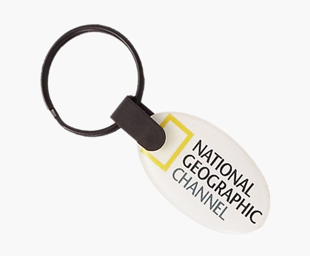 Practical oval shaped flexible keyring- personalizable on both sides