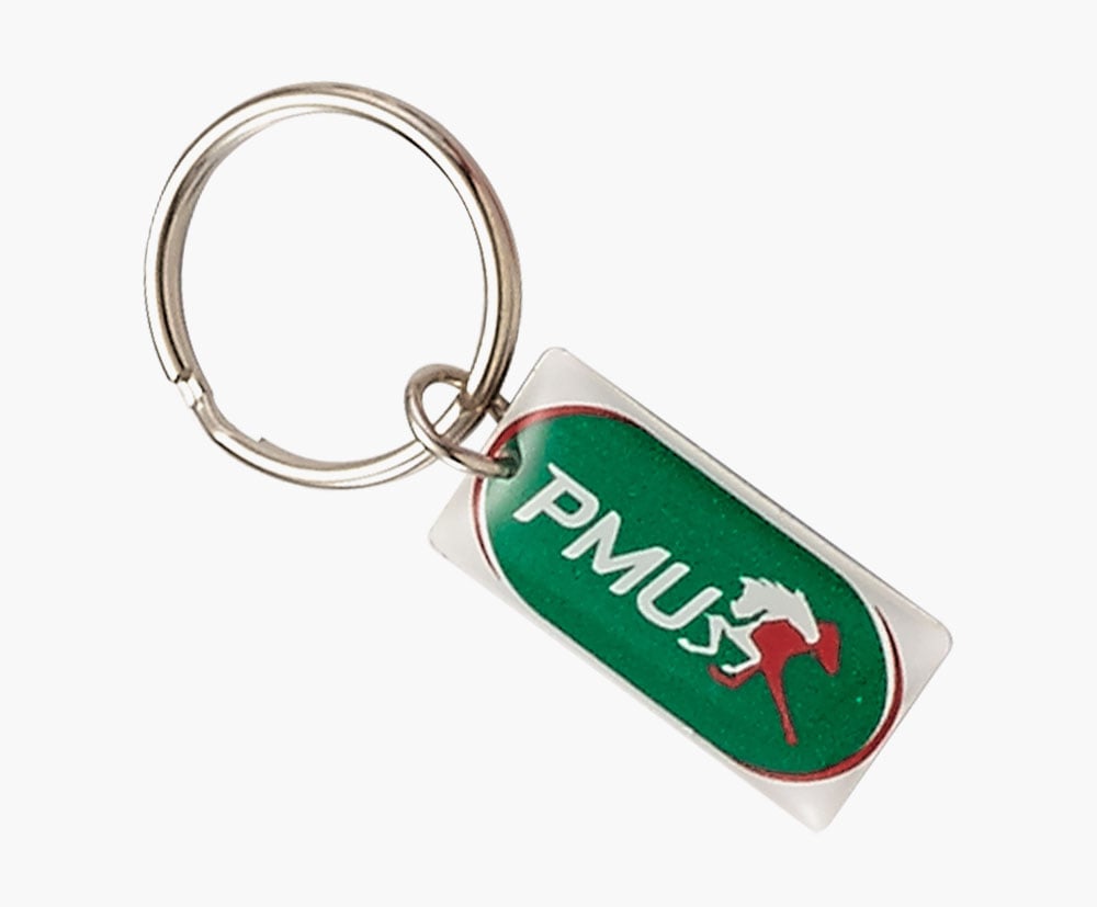 flexible rectangle keyring with metal attachment-personalizable on both sides