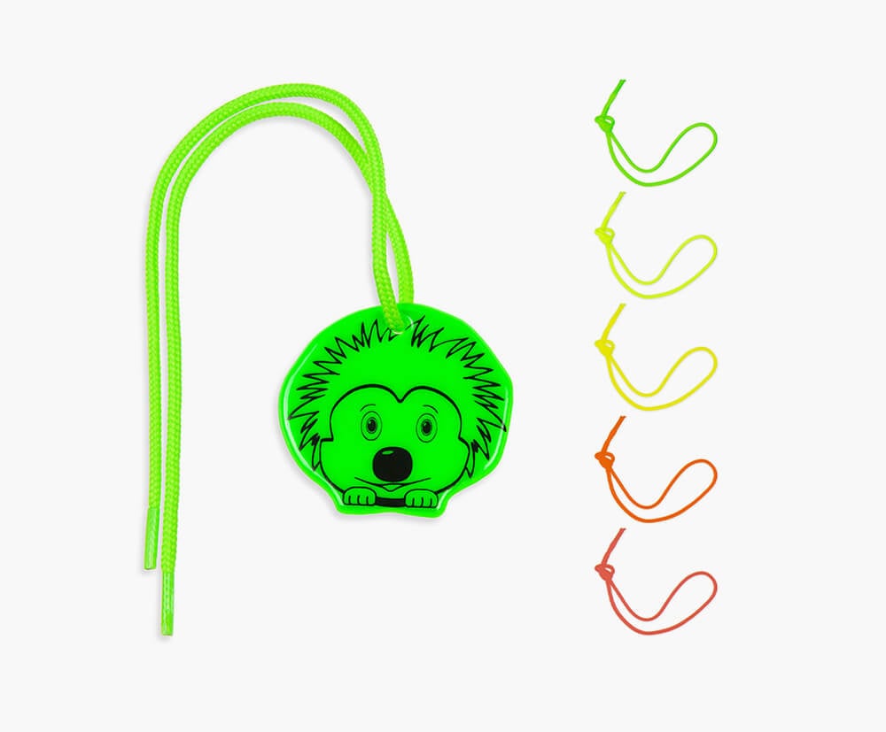 Fluorescent cording attachment for fully reflective keyrings.