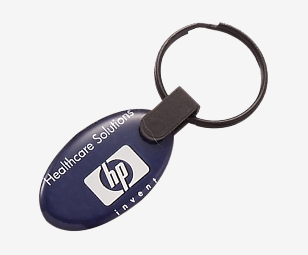 Full colour dome printed oval keyrings