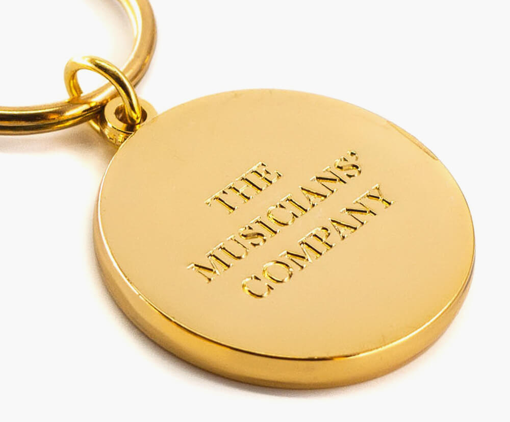 Luxury metal keyring with a gold plating.