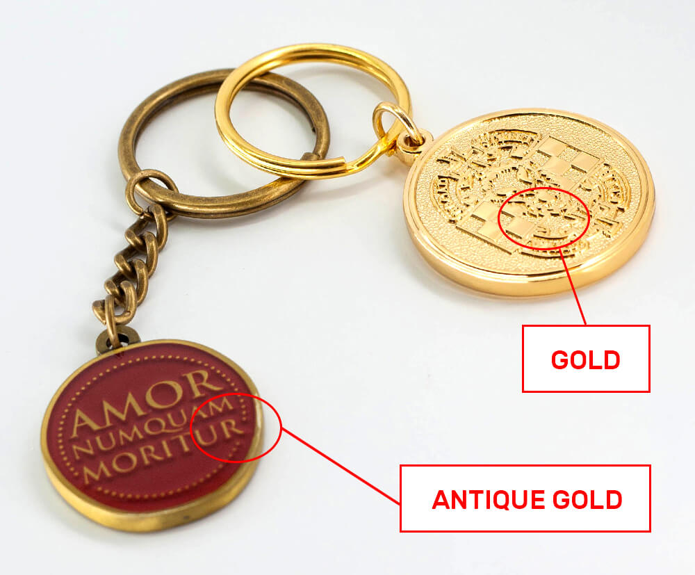 Differences between the antique gold and regular gold plating.
