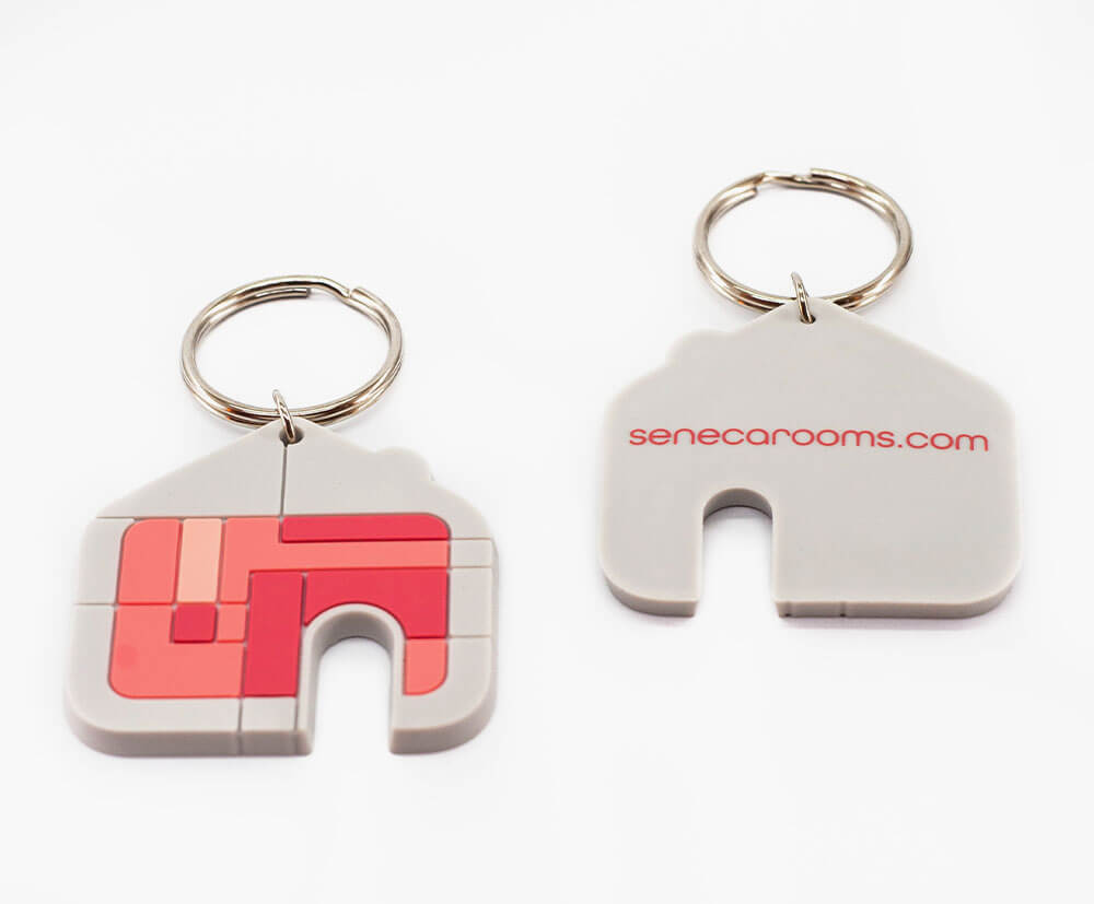 House shaped flexible keyring-premium feel-clean and colorful keychain