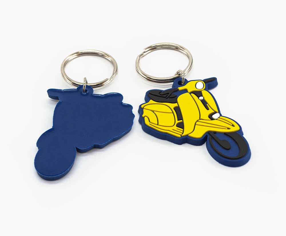 Scooter/motorbike keyrings with no branding on back.