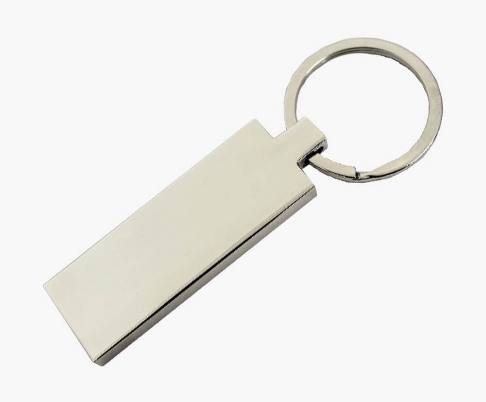 Premium Metal keyring - Personalizable using laser engraving - rectangle shaped keychain