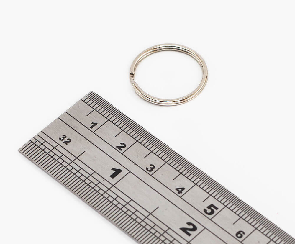 20mm metal split-ring to use as an attachment to custom promotional keyrings.