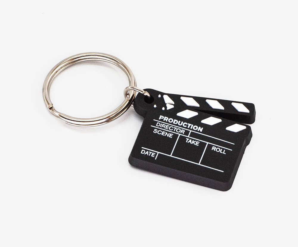The fine details on this keyring were not able to be manufactured using PVC fill, so were printed instead.