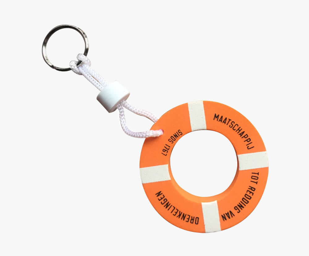 A 2 colour printed EVA foam keyring with your logos.