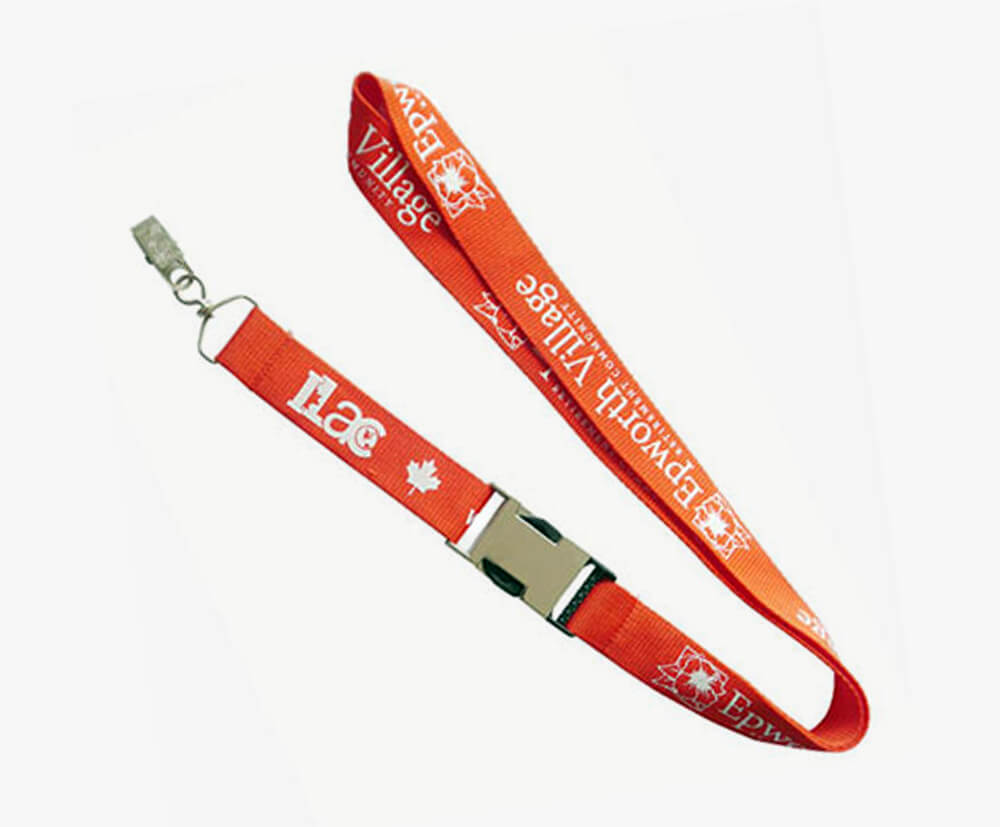 Custom lanyards with designs in up to 2 colour printing.