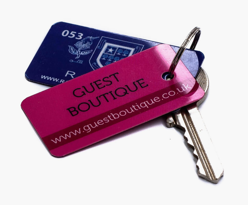 Custom keyfobs in our slimline size with rounded corners.