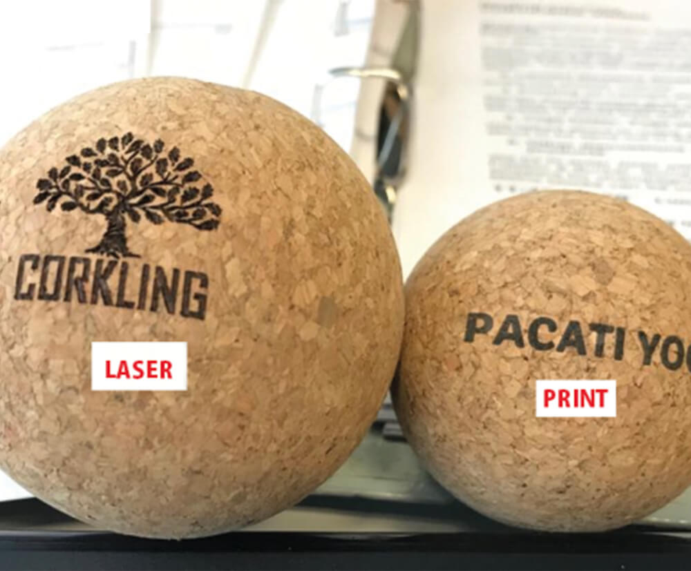 Laser printing offers a highly detailed and crisp logo design.