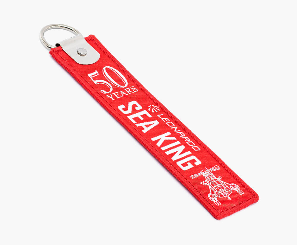 This example shows the smoother finish of the woven branded tags.