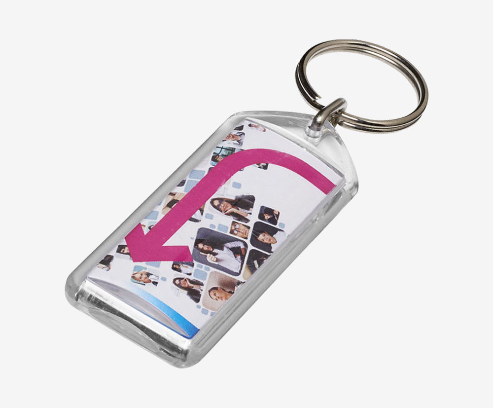 Full colour printed acrylic promotional keyrings