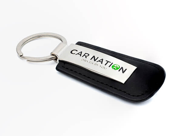 Executive Finish Monaco Black Leather Keyring