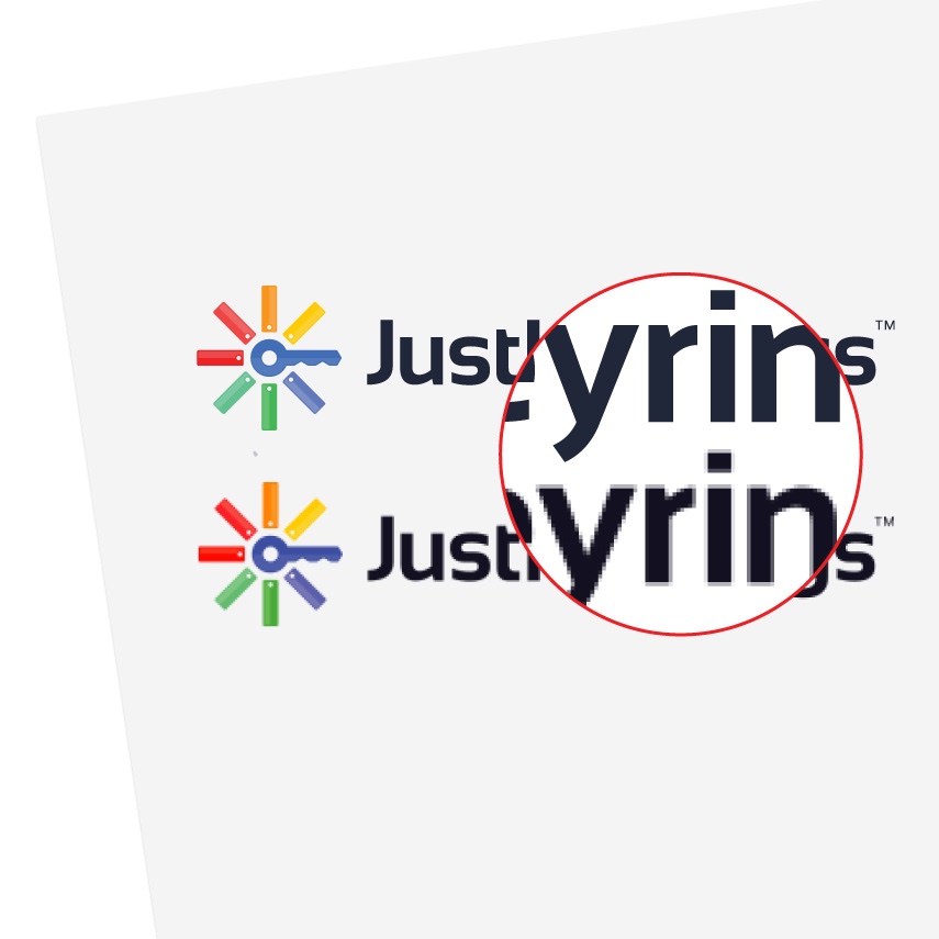 High-Resolution vs Low-Resolution Logos
