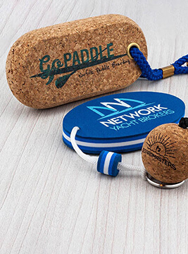 A small group of floating keyrings from EVA foam & cork materials
